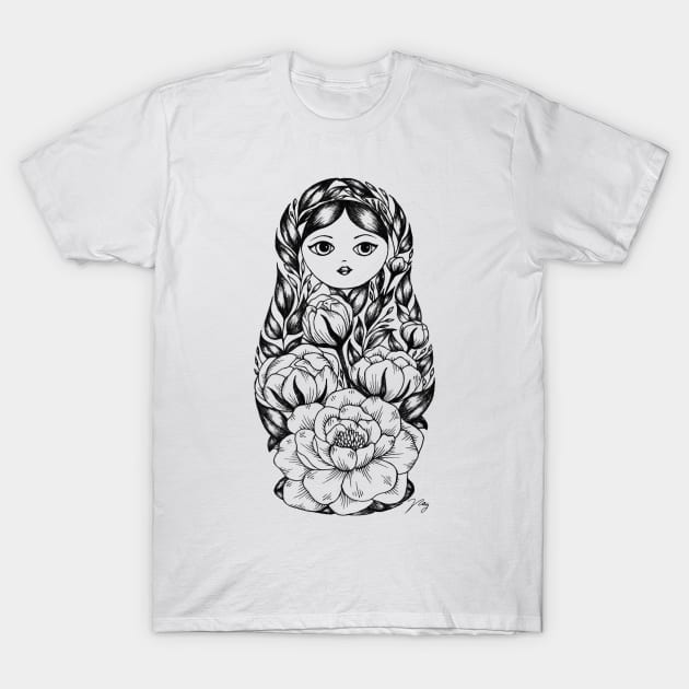 Floral Matryoshka T-Shirt by Akbaly